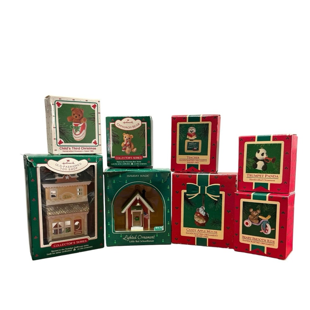 Hallmark Ornament Lighted & Handcrafted Lot Of 8 All 1985 NOS Collectors Series